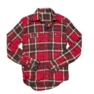 Men’s casual button long sleeve flannel shirt XS